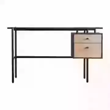 Minimalist 2 Drawer Desk with Metal Frame